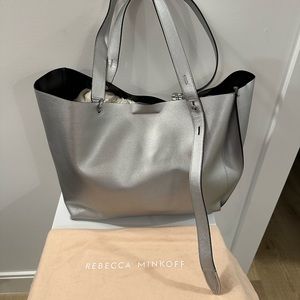 Rebecca Minkoff silver tote bag